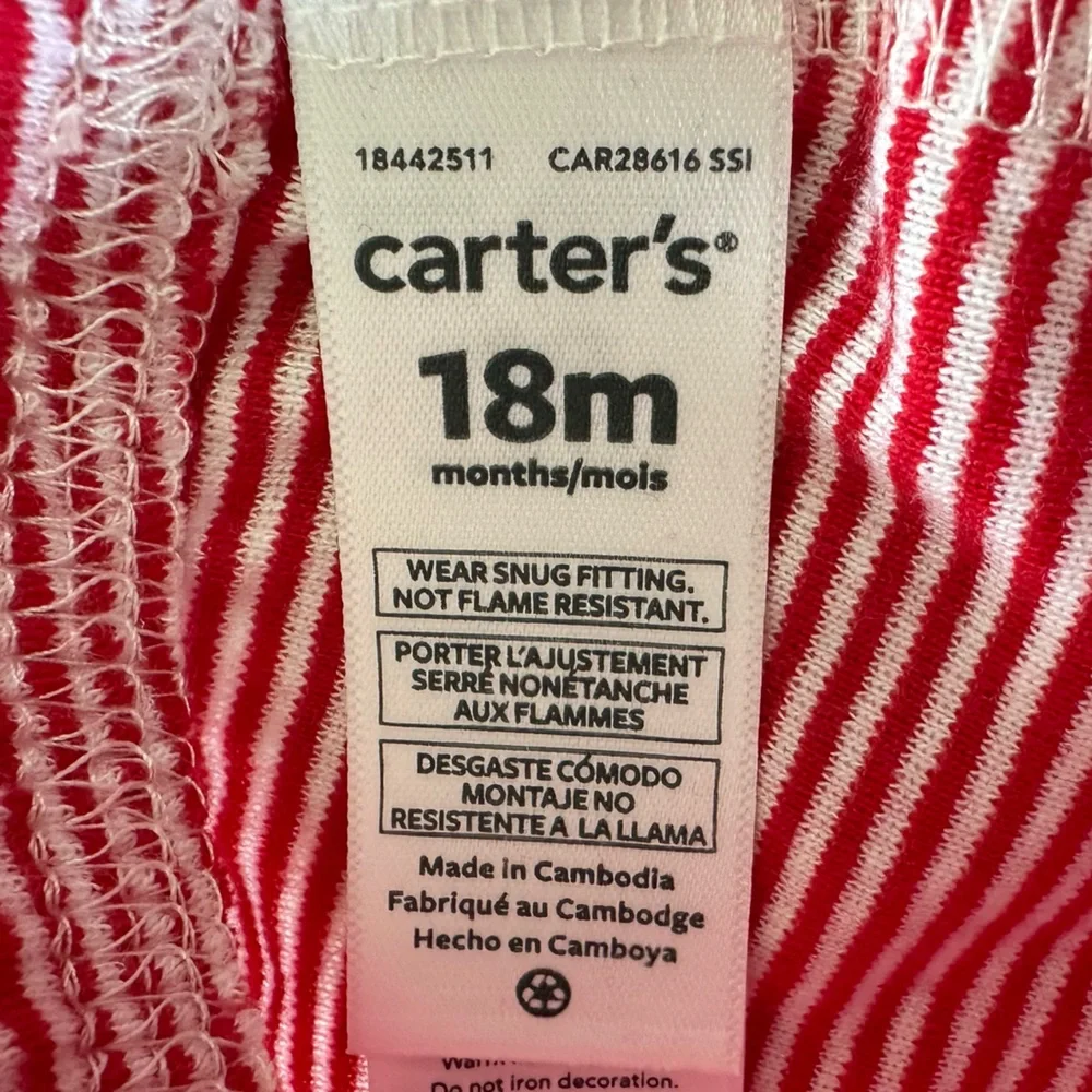 NWT Carter's Red Santa Pajama Set Sz 18 months